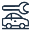 A car with repair tool icon